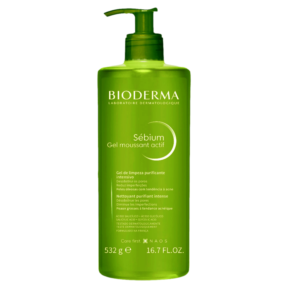 Bioderma Sébium Gel Moussant Actif Higiene Facial 500mL - Imagem 1